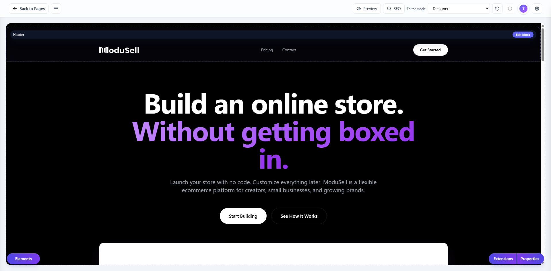 Drag & Drop visual editor